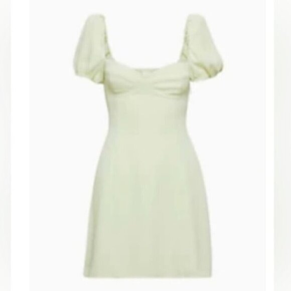 Aritzia Wilfred New Novella Shortsleeve Dress NWT Rainwash Green Size 4 - Picture 1 of 6